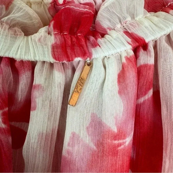 MISA LOS ANGELES Isella Floral Ruffle Georgette Mini Dress Pink White Size S NWT - Picture 12 of 16